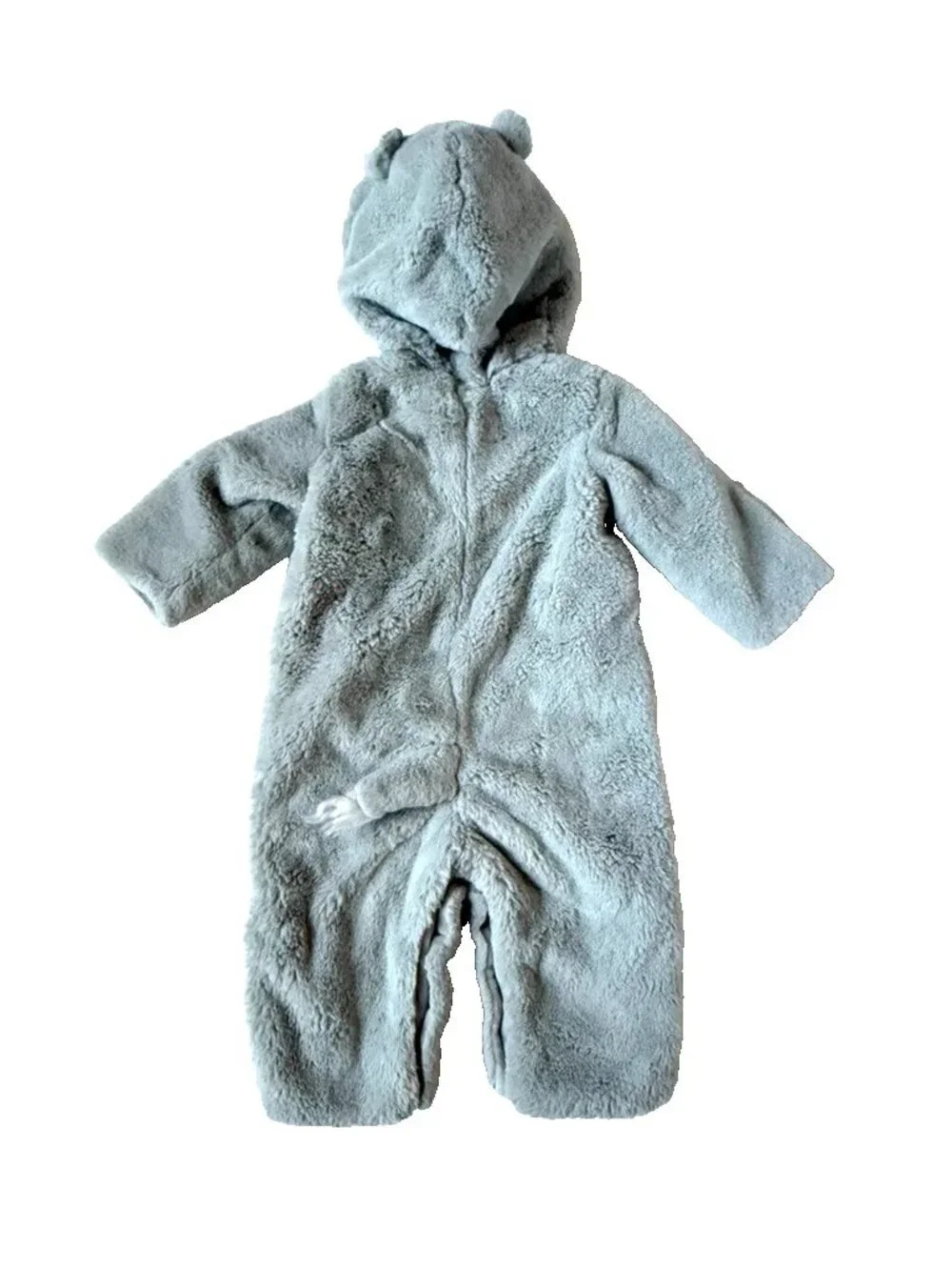 Pottery Barn Kids 6-12m Hippo Halloween Costume One Piece Gray White Dress Up
